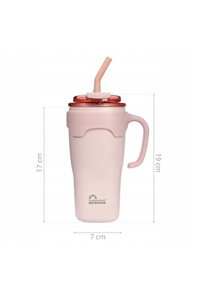 NO BRAND CANĂ TERMICĂ TERMOS CU PAIE ȘI MÂNER MAJESTIC SPORT JELLY 650 ml