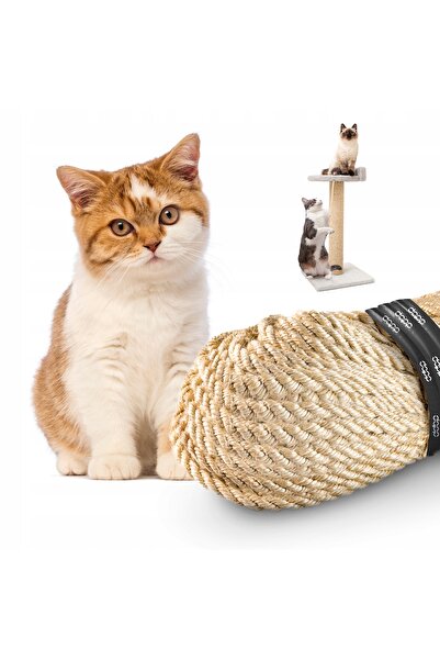 NO BRAND Frânghie de sisal de 6mm 45m pentru stâlp de zgâriat pisici, jucării...
