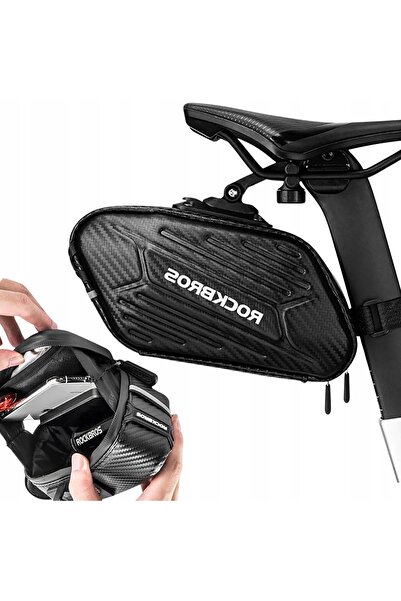 ROCKBROS Geantă de șa pentru bicicletă, cu design rigid, 1.5L - Negru