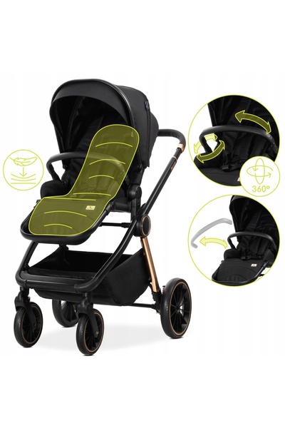 NO BRAND Cărucior GONDOLA 2 în 1 Lorelli Bianca Negru ADAPTOARE GEANTĂ ACCESORII