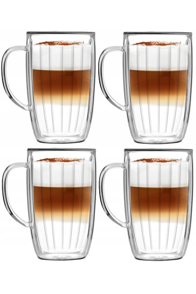 NO BRAND VIALLI 4 pahare termice pentru cafea, latte, ceai, HIGH 350 TULIP 35...
