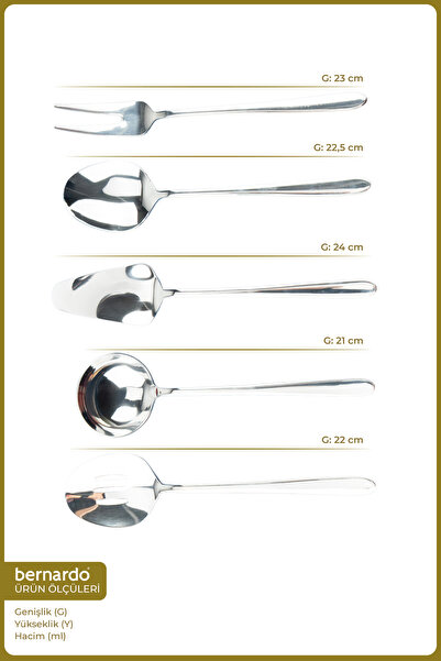 Bernardo Vizyon 5 Piece Steel Serving Set