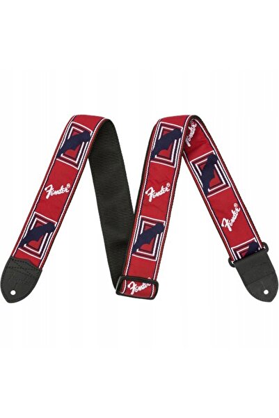 NO BRAND Curea Fender monogramată roșu/alb/albastru