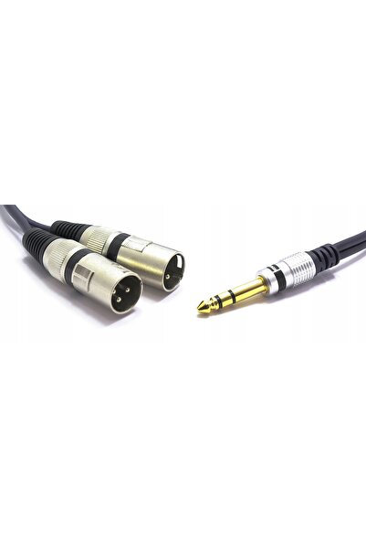 NO BRAND Cablu 2x mufă XLR tată la mufă jack stereo 6.3mm, 1.5m