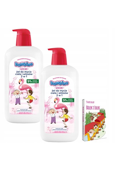 Bambino 2 x Gel de baie pentru copii 3 în 1 Flamingos 1000 ml