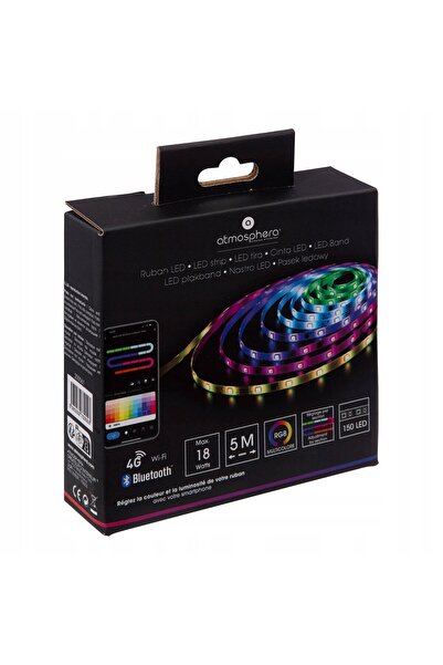 Atmosphera Bandă LED 5m controlată prin Bluetooth și telecomandă, culori RGB