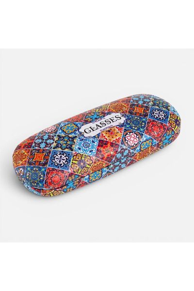 Zâna Casei Multicolor Rectangular Eyeglass Case with Mosaic Tiles Pattern
