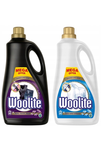 Woolite DETERGENT PENTRU ȚESĂTURI NEGRE ȘI ALBE 2X 3,7L