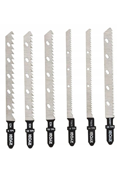 Ryobi Set de 6 lame de ferăstrău pentru lemn, pentru fierăstraie pendul. RAK6...