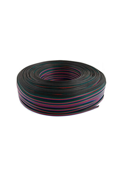 NO BRAND 100x Cablu pentru bandă LED RGB, cu 4 fire, rolă de 100m, pe bobină