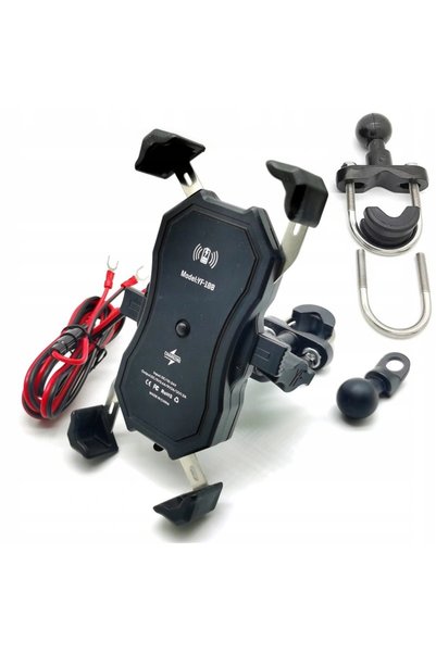 DKM Suport telefon pentru motocicletă cu încărcător prin inducție QI QC3.0, d...