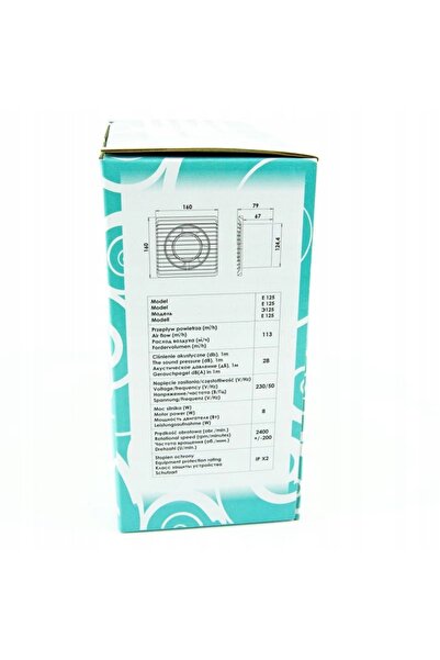 airRoxy Ventilator de baie de perete, standard, silențios, 125mm, alb