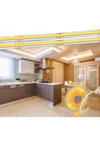 NO BRAND Bandă LED Neon COB 12V 10m 320 LED-uri 4000K ALB NEUTRU HOMOGEN 8MM