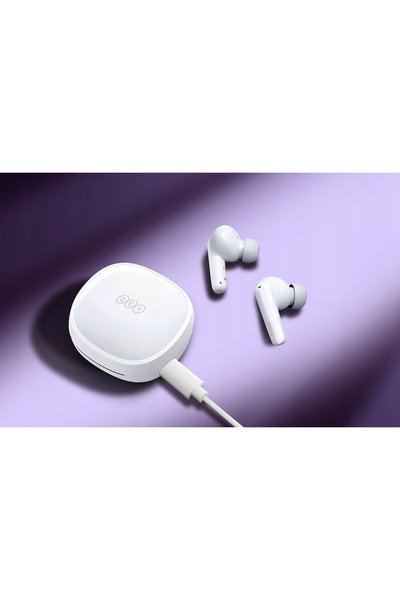 QCY Căști wireless DOUSTNE TWS pentru smartphone și computer, albe