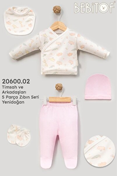 Bebitof 100% Cotton Crocodile and Friends 5 Piece Newborn Hospital Discharge ...