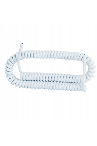 F-ELEKTRO Cablu de conectare spiralat 3x1,00mm² extensibil până la 5m Alb