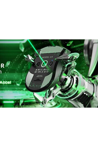 NO BRAND Mouse optic fără fir pentru jocuri Attack Shark V3, negru, 25.000 DPI