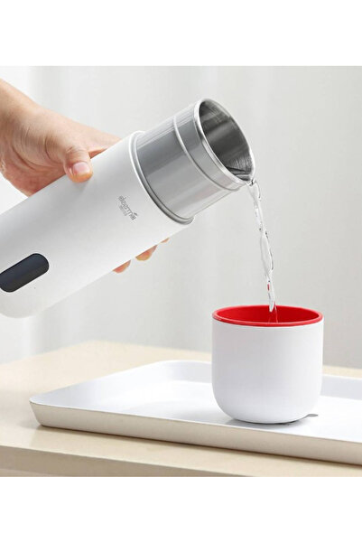 Deerma Fierbător electric mini de 500 ml, aparat de cafea cu funcții de termo...