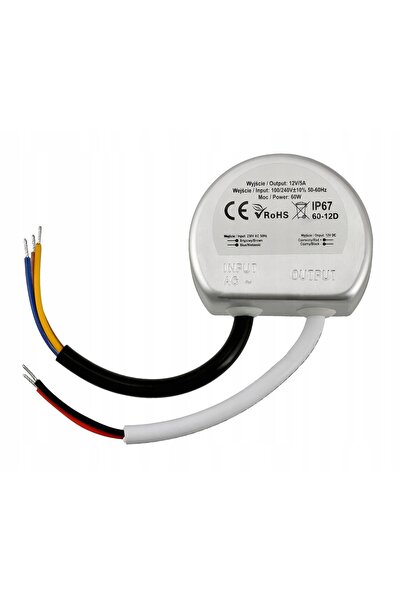 NO BRAND Sursă de alimentare 12V IP67 pentru bandă LED de exterior 5A 60W pen...
