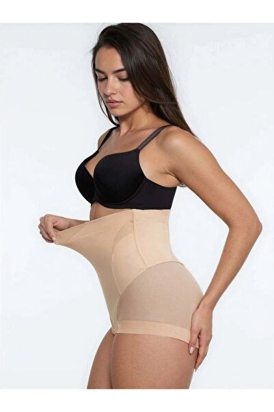 TaliedeViespe Lenjerie Modelatoare Nude / Bej cu Talie Inalta, Compresie Trip...