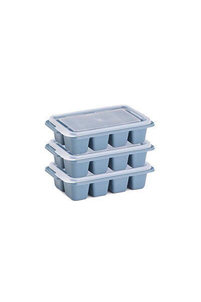 Livenda 3-Piece Mini Ice Mold - Cube Shaped - with Lid - Plastic