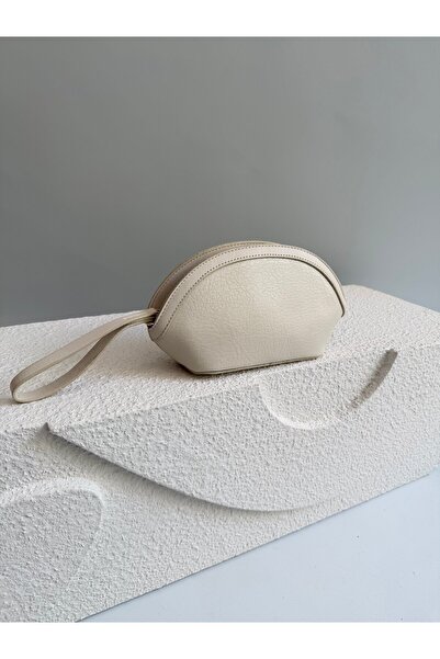 Mia Collection North Model Clutch Bag, Portfolio Bag, Handbag Cream