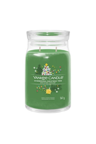 Yankee Candle Блестяща ароматна свещ  "Коледна елха ", Голяма, 567 г