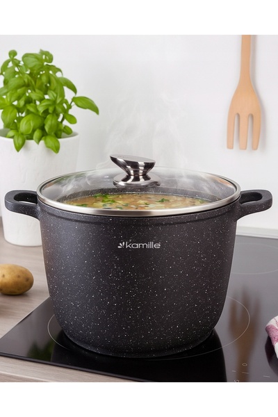 Kamille Vas înalt tradițional din marmură pentru caserolă, cu capac, 14.0 L, ...