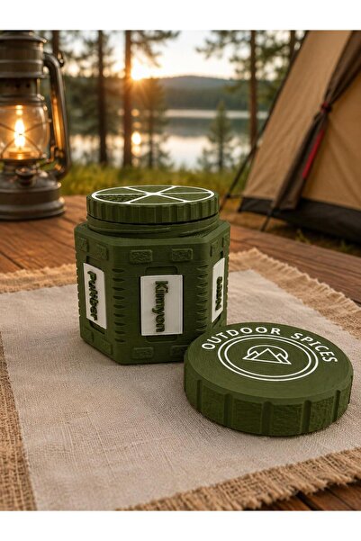Genel Markalar Outdoor Baharat Saklama Kutusu – 6 Bölmeli Kamp Baharatlık – 3...
