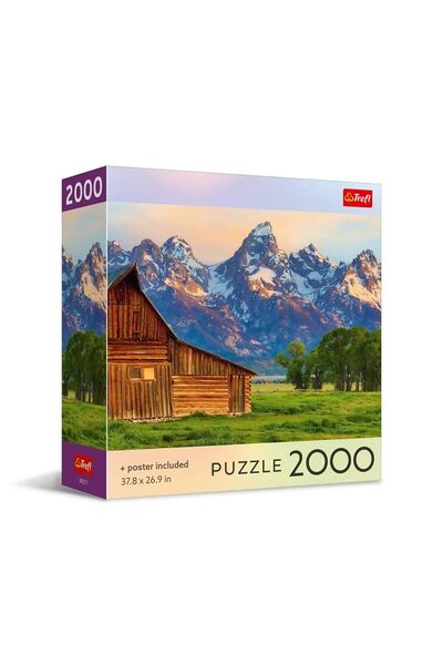 Trefl Puzzle 2000 Colecția SUA Vedere a Munților Teton cu poster inclus