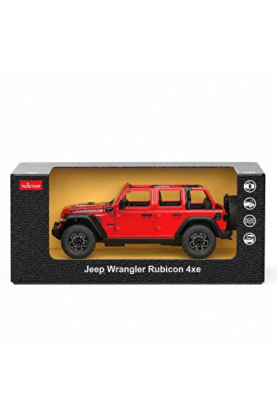 Rastar Jeep Wrangler Rubicon 4xe Roșu, model auto decupat, la scară 1:32