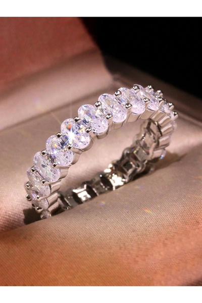 Choice6 9 Silver 925 Sterling Silver Simplicity Classic Gorgeous Zircon Oval ...