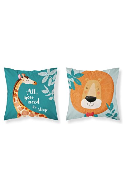 Detexpol Față de pernă pentru bebeluși 40x40 Girafă Leu BUMBAC