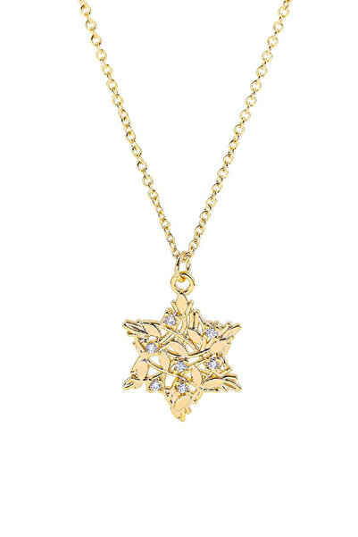 VeeShop Colier minimal, subtire, medalion filigranat steluta, cu cristale