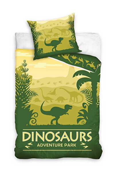 CARBOTEX Set de lenjerie de pat pentru tineret 160x200 Jurassic World Dinozau...