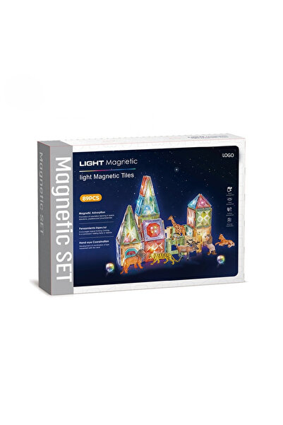 OEM Set Construcție Magnetică 3D cu Lumini - 89-166 piese, Joc STEM pentru Co...