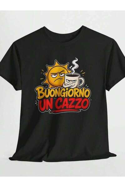 2BIR Good Morning A T-Shirt - Ironic Coffee Sun T-Shirt, Gift For Men And Wom...