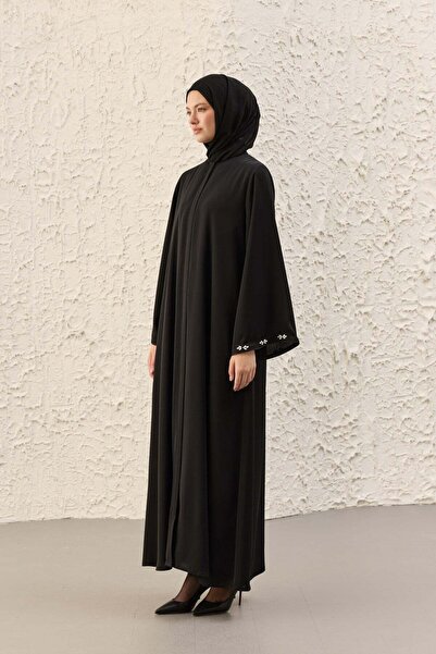 Ferraceci Nihal Handcrafted Stone Embellished Black Robe