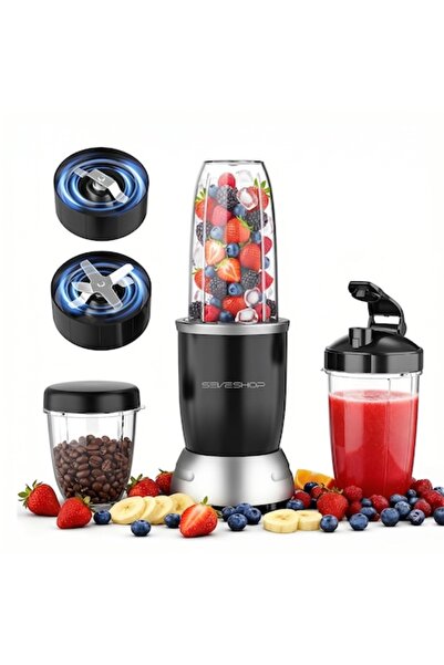 Seve Shop SeveShop ®   Blender portabil 1200W 25000 RPM, 3 recipiente fără BP...