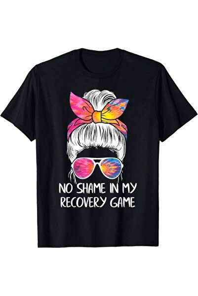 23ERVA Retro Bun Tie-Dye Glasses Print-Shirt My Recovery Game Has No Shame In...