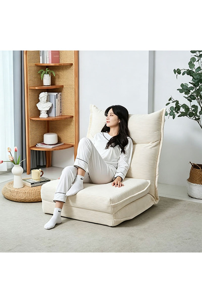 VUCATIN Floor Sofa Chair, 3-in-1 Foldable Padded Tatami Sofa Bed, 5 Adjustabl...