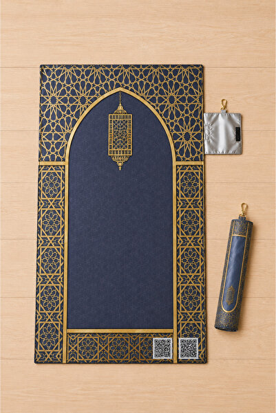 Oxledo Pocket-Sized Travel Prayer Mat with Qr Code Keychain – Foldable Portab...