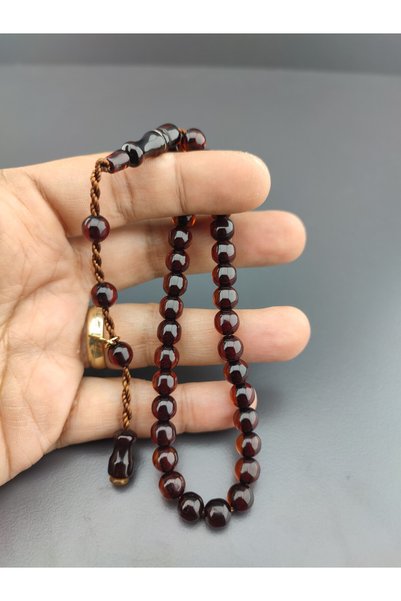 İskeçe Tesbih Hayyani Masterpiece 2 Layers Polished Hand-Pressed Amber Certified 10229
