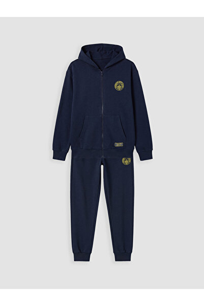 LC Waikiki Lcw Kids Navy Blue Fenerbahçe Printed Boys' Tracksuit Set