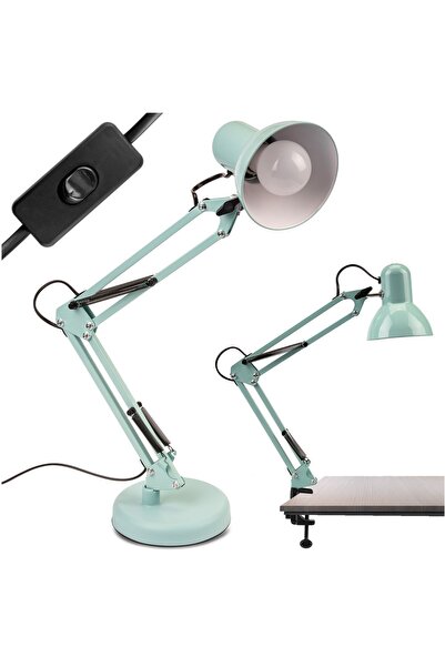 Lumiled E27 TOBI Lampă de birou pentru desen tehnic, albastru pastel + Suport...