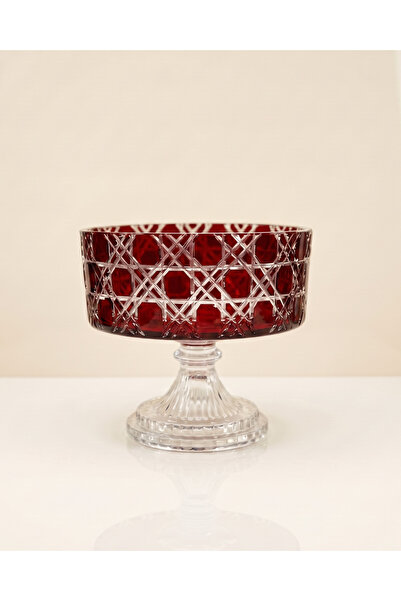 AKDEN STORE Crystal Cut Handcrafted Presentation Bowl Appetizer Bowl 19 cm