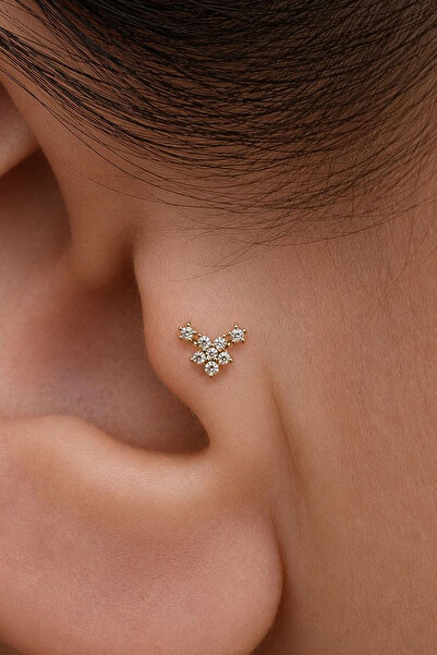 Bayar Gold 14 Ayar Altın Apeks Tragus Piercing