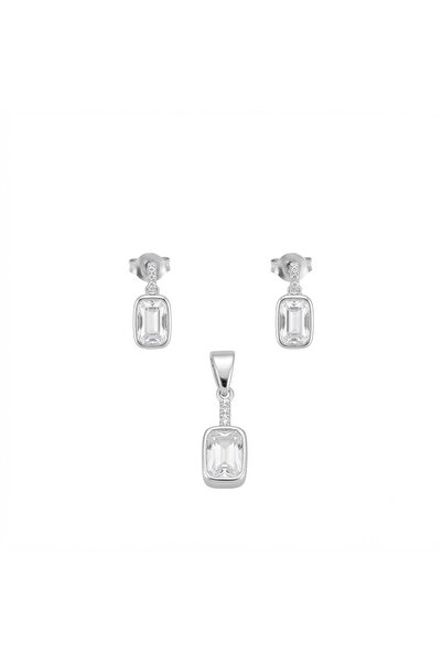 PIETRICELE Elegant Zirconia Set, 925 Silver Rhodium Plated
