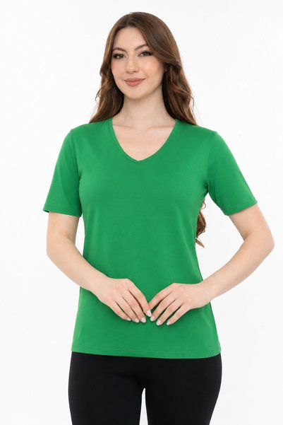 QRUVAZE V-Neck Viscose Badi Blouse
