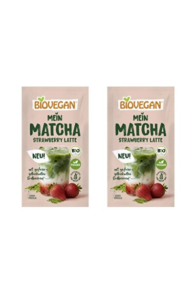 Biovegan Pachet 2 x Latte bio cu matcha și căpșuni, 9g